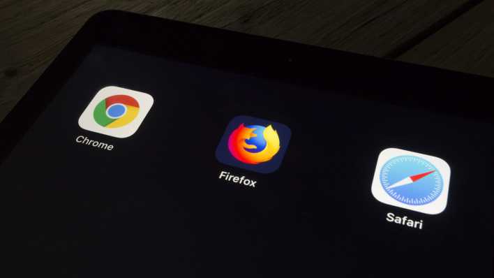 Verschiedene Browser auf einem Tablet