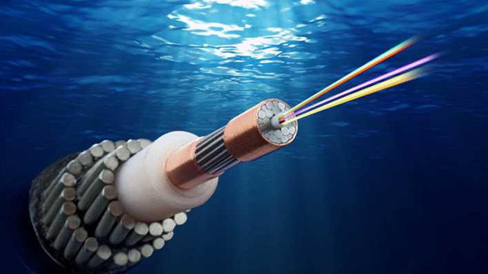 Grafische Darstellung zeigt den Querschnitt eines Kabels unter Wasser