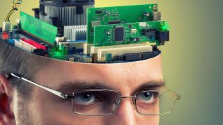 Mann mit Computer-Platinen im Kopf (Bild: colourbox)