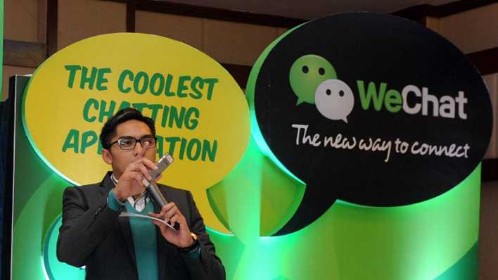 Firma Tencent stellt WeChat vor (Bild: imago/Xinhua) Firma Tencent stellt WeChat vor (Bild: imago/Xinhua)