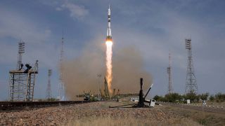6. Juni 2018: Die Sojus MS-09 startet im Kosmodrom von Baikonur in Kasachstan