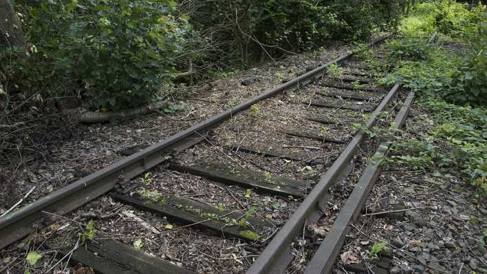 Das alte Gleisder ehemaligen Stammbahn nahe der ehemaligen Station Zehlendorf-Süd.