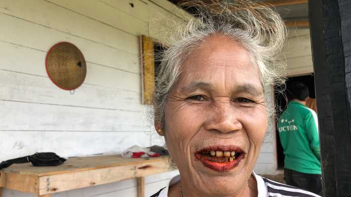 Eine Bewohnerin am Tobasee. Die Frau gehört zum Volk der Batak