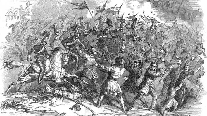 Zeichnung: Revolution 1848 in Berlin (Bild: imago) Zeichnung: Revolution 1848 in Berlin (Bild: imago)
