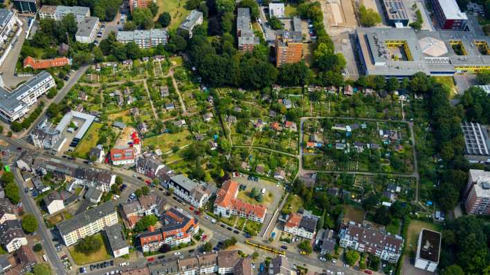 Luftbild eines Kleingartenvereins. (Bild: imago/Hans Blossey)