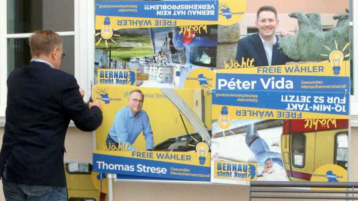 Brandenburg, Falkensee: Plakate der Freien Wähler (BVB) (Bild: dpa/ Nestor Bachmann) Brandenburg, Falkensee: Plakate der Freien Wähler (BVB) (Bild: dpa/ Nestor Bachmann)