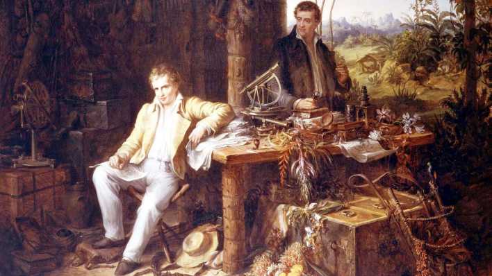 Alexander von Humboldt und Aimé Bonpland am Orinoco, Gemälde von Eduard Ender, 1856 (Bild: imago images)