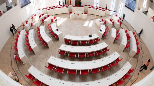 Der Plenarsaal des Brandenburger Landtags