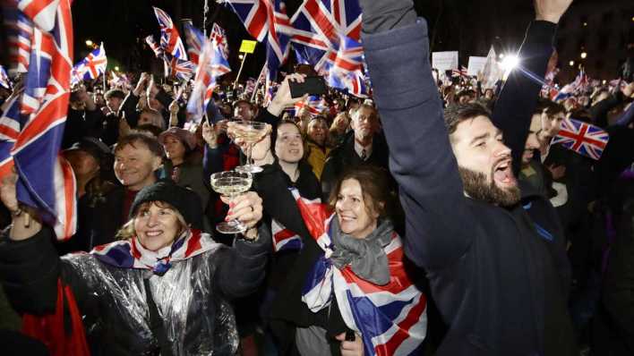 Jubelfeier Pro-Brexit in London (Bild: imago images)