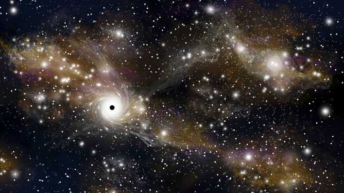 Schwarzes Loch und Sternenwirbel