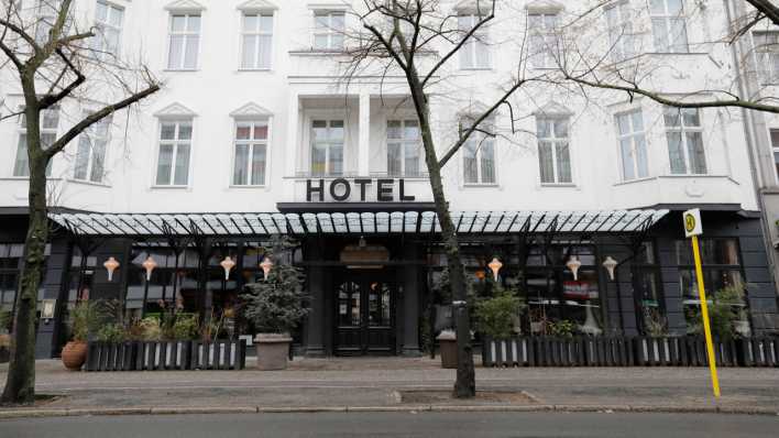 Hotel in der Potsdamer Straße während des Corona-Lockdowns