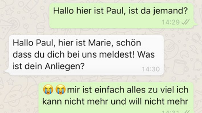 Chat-Ausschnitt von krisenchat.de