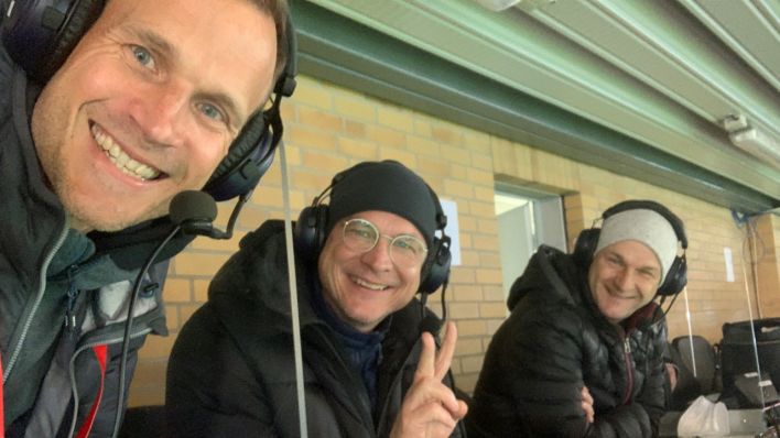 Dirk Walsdorff, Christian Beeck und Axel Kruse beim Hauptstadtderby am 20.11.2021