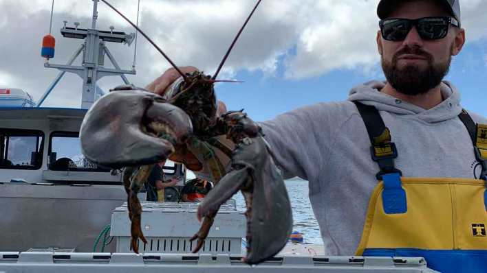 Maine: Fischer mit Schalentier (Bild: ARD/Franziska Hoppen)