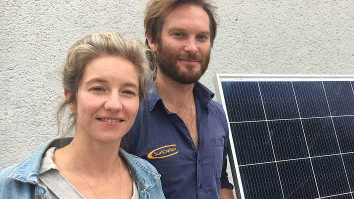 Die Gründer des Startups SunCrafter, Lisa Wendzich und Bryce Felmingham