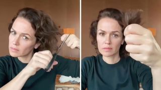 Melika Foroutan, deutsch-iranische Schauspielerin, schneidet sich eine Haarsträhne ab, um ihre Solidarität mit protestierenden Menschen im Iran auszudrücken