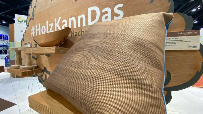 Kissenbezug aus Holz (Bild: rbb/Hans Ackermann)