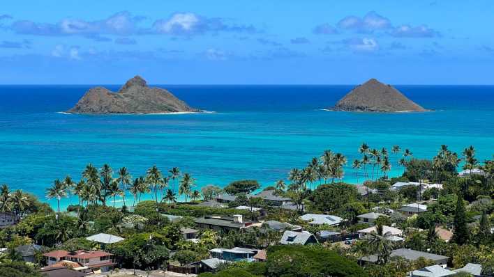 Blick auf Lanikai Beach auf Hawaii (Foto: imago images / Wirestock)