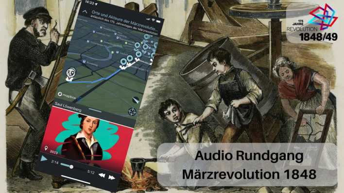 Märzrevolution 1848: Abgebildet ein Ausschnitt der berlinHistory-App (Bild: berlinHistory.app)