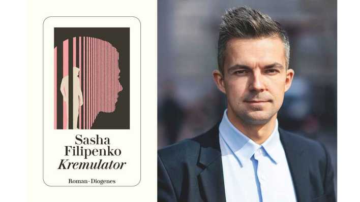 Collage: Sasha Filipenko (Bild: Lukas Lienhard / Diogenes Verlag) / Cover: Diogenes Verlag