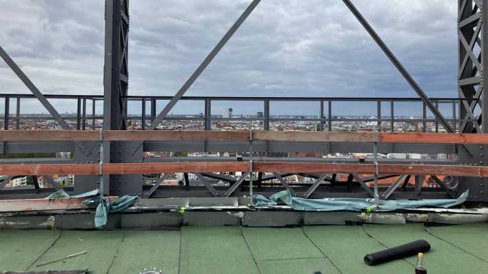 Noch im Bau: Terrasse unter freiem Himmel