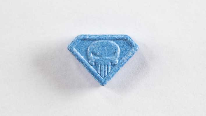 Die Ecstasy-Pille "Blue Punisher".