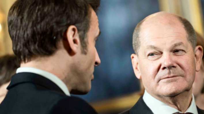 Archiv, 22.1.2023: Treffen Macron und Scholz (Bild: picture alliance / abaca)