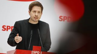 SPD-Generalsekretär Kevin Kühnert bei einer Rede im Willy-Brandt-Haus