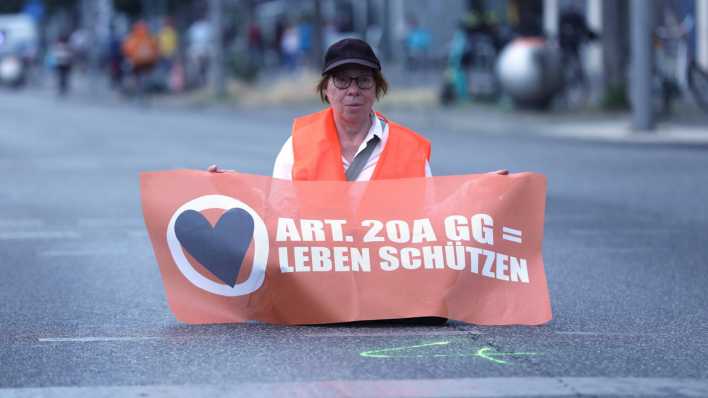 Protest von Klimaaktivisten von Letzte Generation