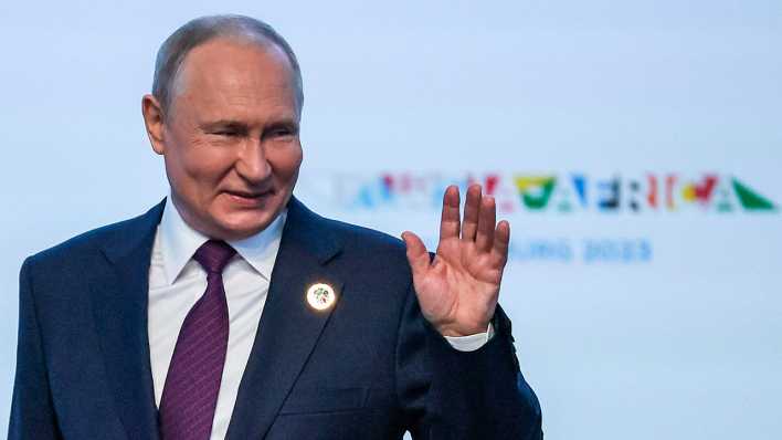 Russlands Präsident Putin auf dem Russland-Afrika-Gipfel in St. Petersburg.