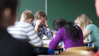 Gestresste Lehrerin