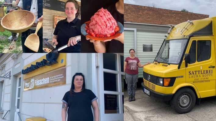 Collage: Ostbrandenburger Unternehmer:innen (Bild: rbb/Franziksa Ritter)