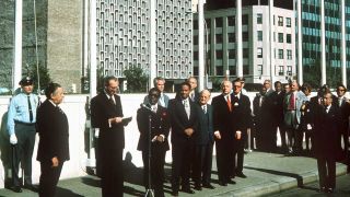 ARCHIV, New York, 19.9.1973: UN-Generalsekretär Dr. Kurt Waldheim hält eine Rede vor den Vertretern der BRD, der DDR und den Bahamas