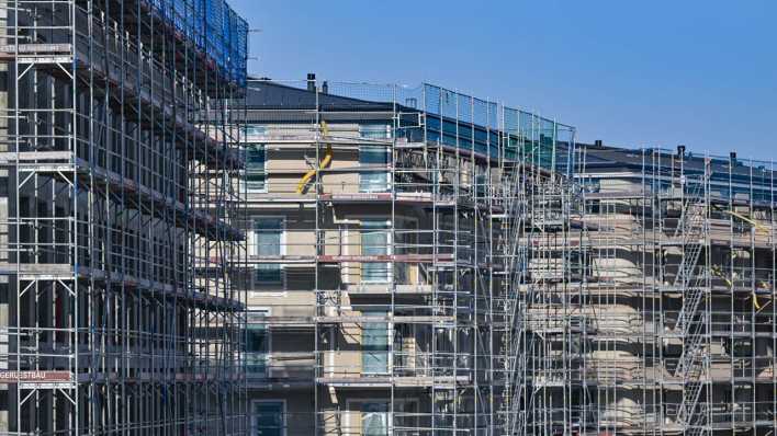Rohbau von Wohnhäusern im Zentrum von Potsdam.