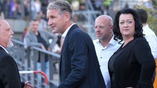 Björn Höcke, Andreas Kalbitz und Birgit Bessin bei einer AfD-Kundgebung in Oranienburg