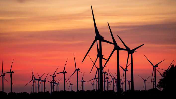 Blick auf einen Windpark