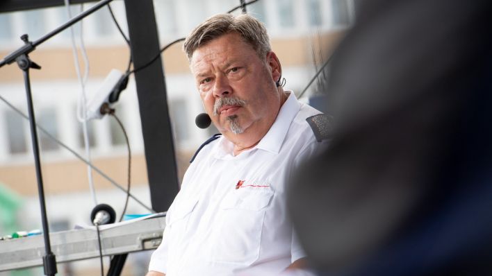 Michael Kamenz, Stadtbrandmeister, beim Forum am Brandenburgtag