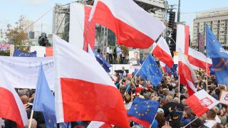 Demo in warschau, Polen