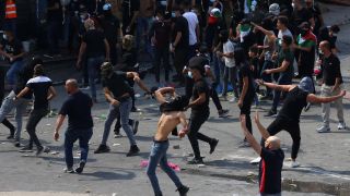 Proteste von Palästinensern in Ramallah im Westjordanland