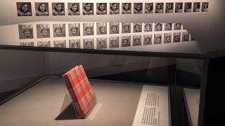 Das Tagebuch von Anne Frank in einer Vitrine bei einer Ausstellung im neuseeländischen Auckland (Bild: picture alliance / Rafael Ben-Ari)