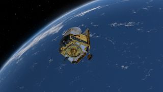 Ein Computergeneriertes Bild des Weltraumteleskops "Euclid" (Bild: picture alliance/dpa/ESA/PA Media)