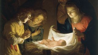 Anbetung des Kindes; Honthorst, Gerrit (Gerard) van 1590-1656.