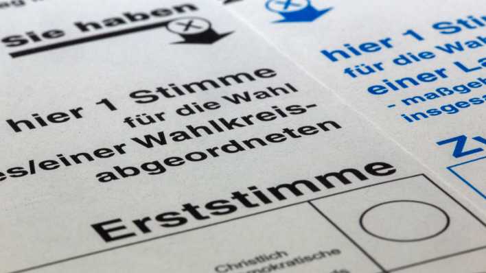 Nahaufnahme von einem Stimmzettel zur Bundestagswahl