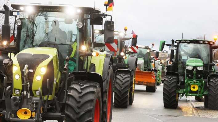 Landwirte in Thüringen protestieren gegen die Agrarpolitik der Bundesregierung.