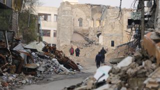 Blick auf zerstörte Gebäude in Gaza-Stadt