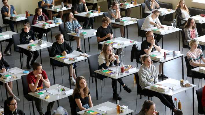 Klasse kurz vor ihrer Abiturprüfung