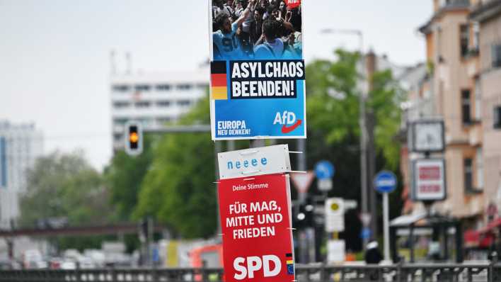 Plakatwahlkampf fuer Europawahl am 9. Juni