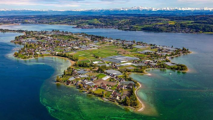 Luftaufnahme der Insel Reichenau (Bild: Tourist-Information Reichenau, Foto: Achim Mende)