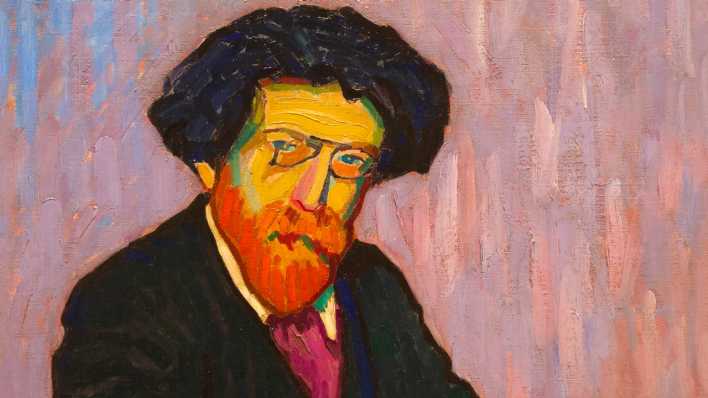 Porträt von Erich Mühsam von Auguste Herbin (1907), Neue Nationalgalerie Berlin.