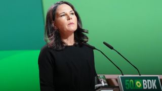 Annalena Baerbock auf dem Parteitag der Grünen in Wiesbaden.